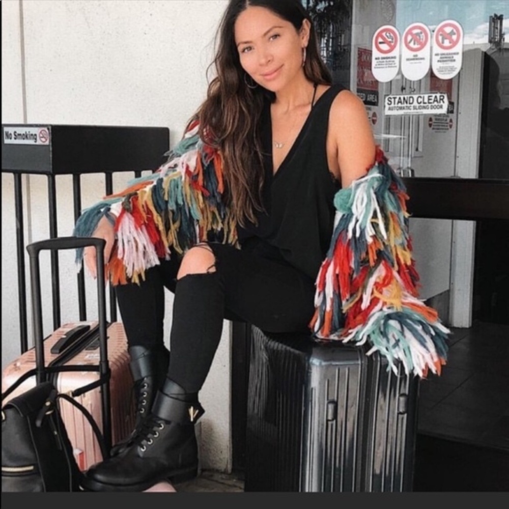 multi color shag jacket